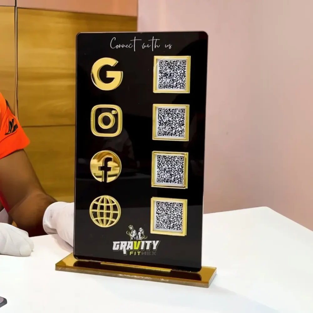 4 QR BlacK Colour Stand + 1 Google Card Free