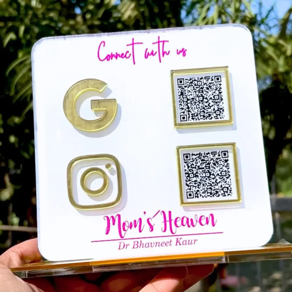 White Colour 2 QR Stand